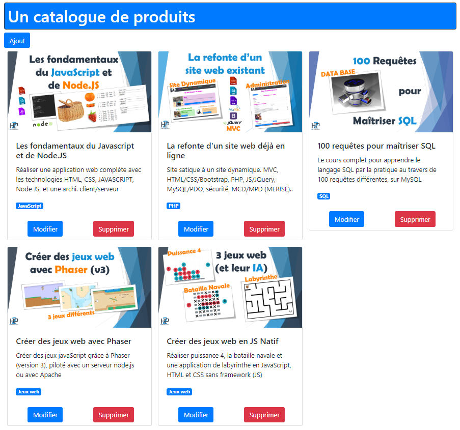 catalogue produits