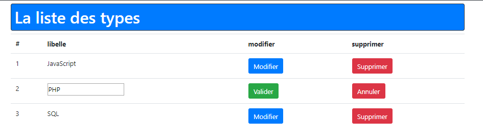 modification bouton valider