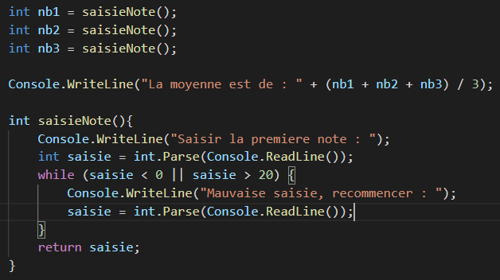 Programme CSharp apprendre l'algorithmique