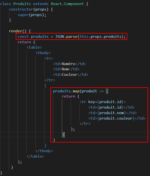 utilisation dans le composant REACT